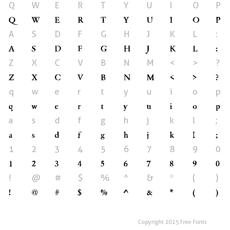 Character Map of DTCDirtyM22 Regular