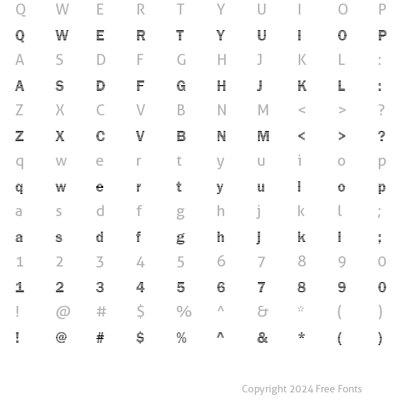 Character Map of DTCFranklinGotM02 Regular