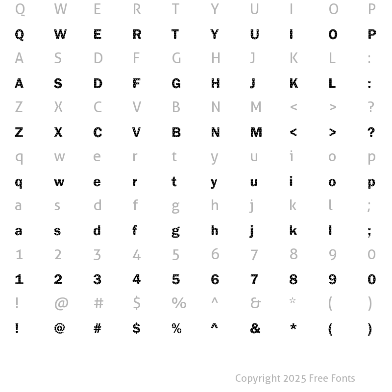 Character Map of DTCFranklinGotM15 Regular