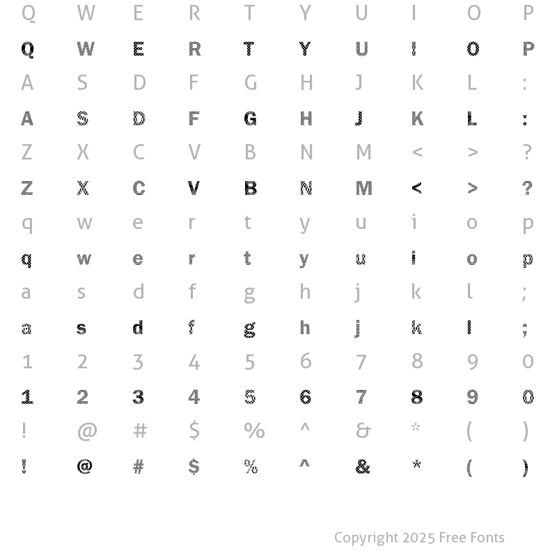 Character Map of DTCFranklinGotM18 Regular