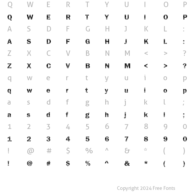 Character Map of DTCFranklinGotM26 Regular