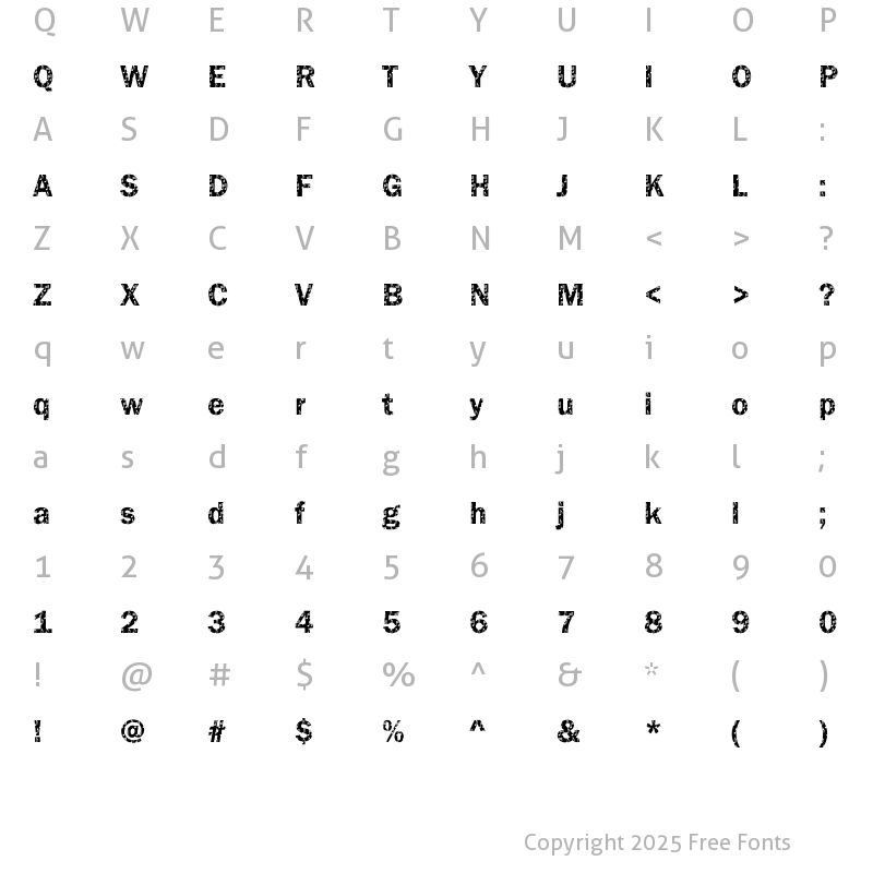 Character Map of DTCFranklinGotM37 Regular