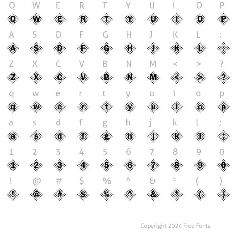 Character Map of DTCFranklinGotM45 Regular