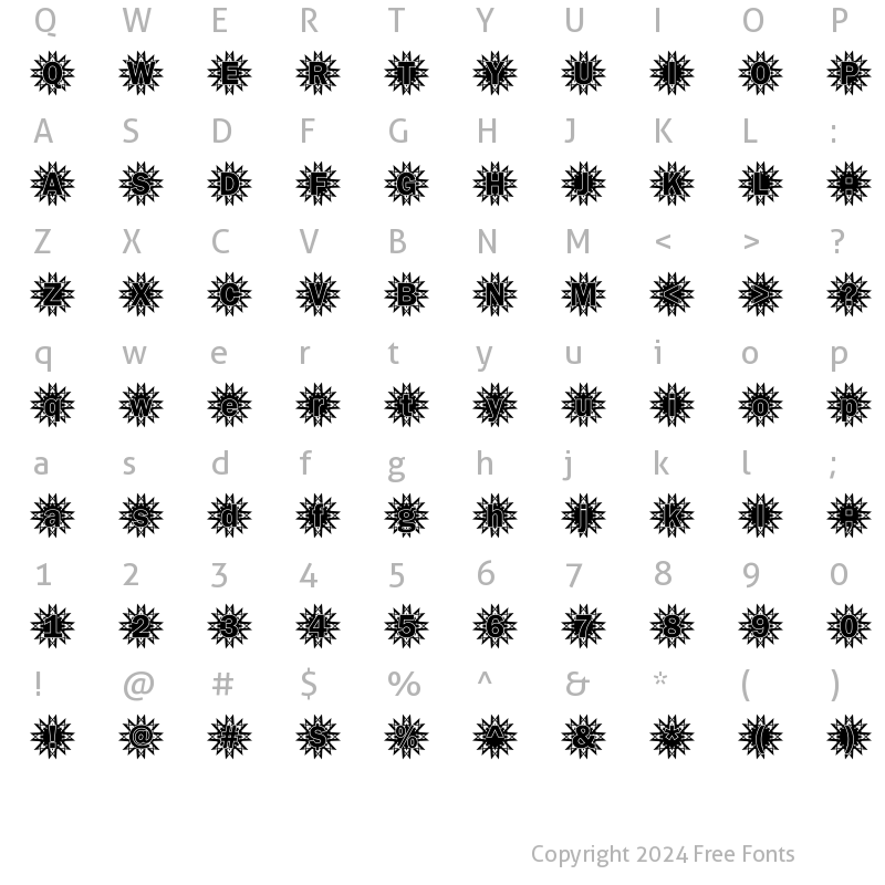 Character Map of DTCFranklinGotM50 Regular