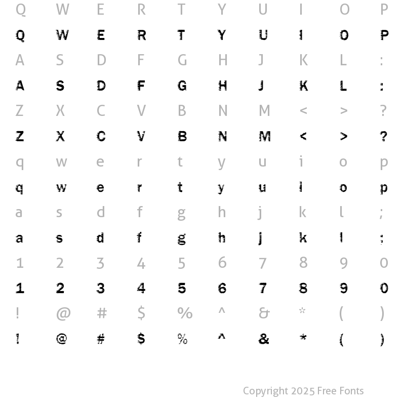 Character Map of DTCFunkyM02 Regular