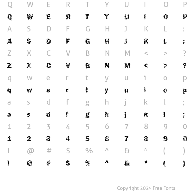 Character Map of DTCFunkyM25 Regular