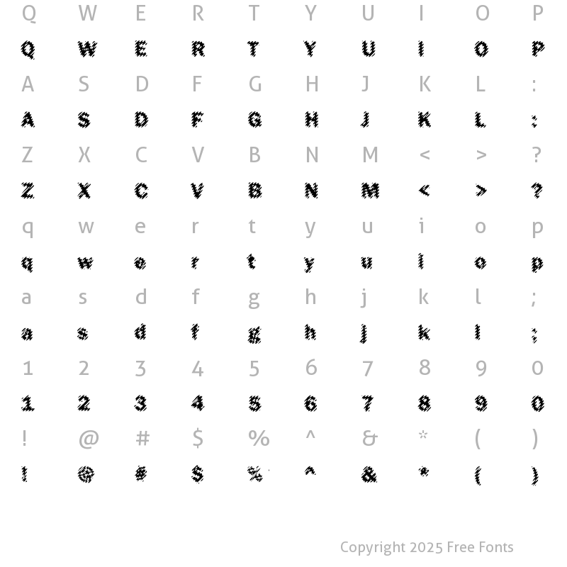 Character Map of DTCFunkyM29 Regular