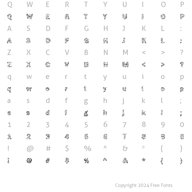 Character Map of DTCFunkyM31 Regular