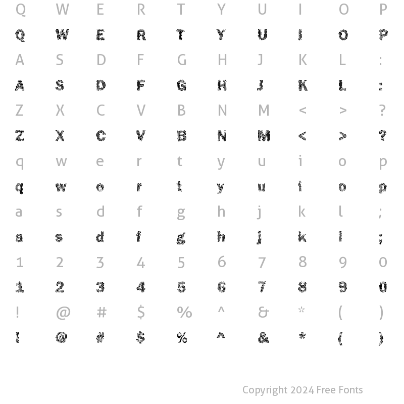 Character Map of DTCFunkyM32 Regular