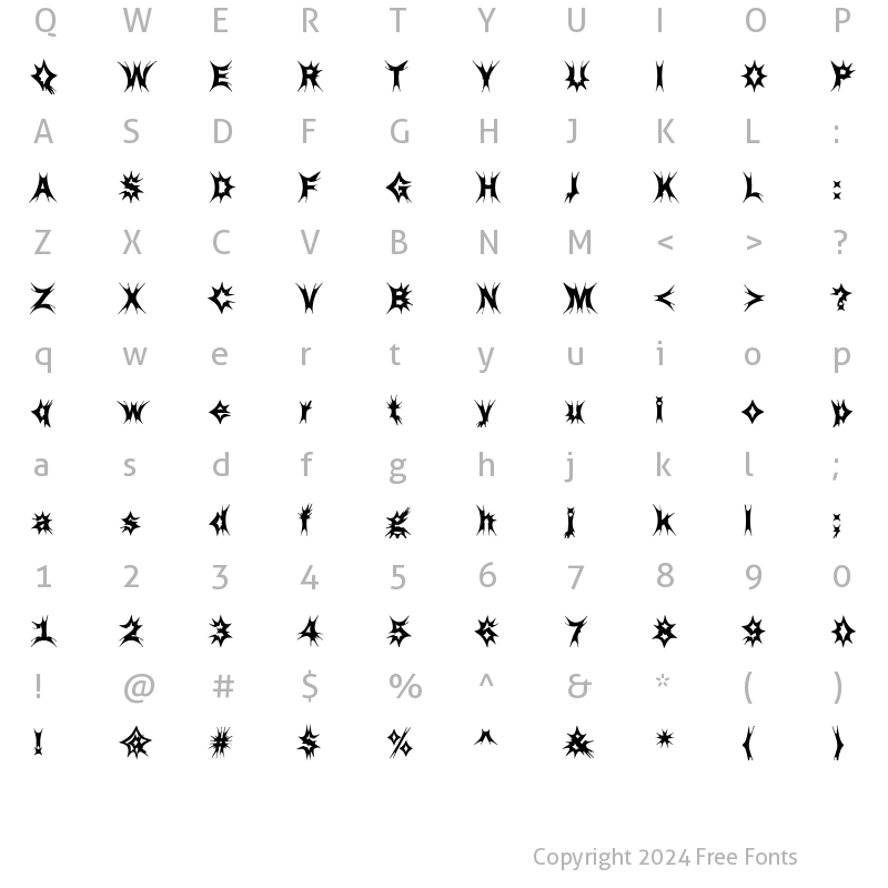 Character Map of DTCFunkyM34 Regular