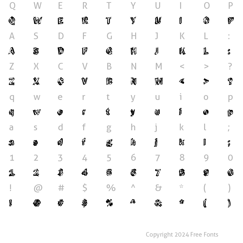 Character Map of DTCFunkyM43 Regular