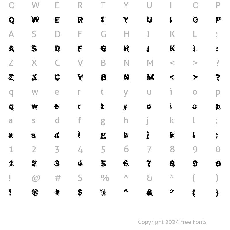 Character Map of DTCFunkyM45 Regular