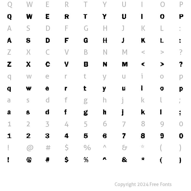 Character Map of DTCFunkyM47 Regular