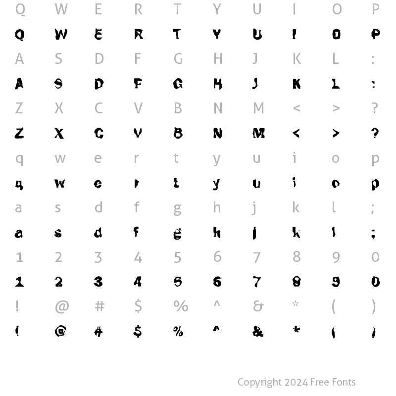 Character Map of DTCFunkyM48 Regular