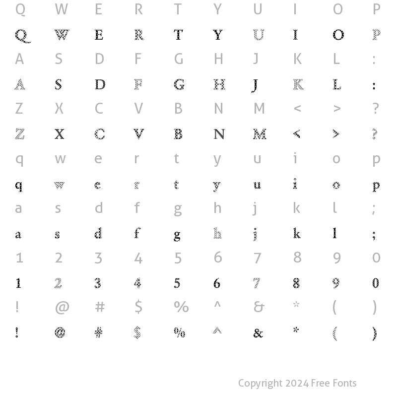 Character Map of DTCGaramondM11 Regular