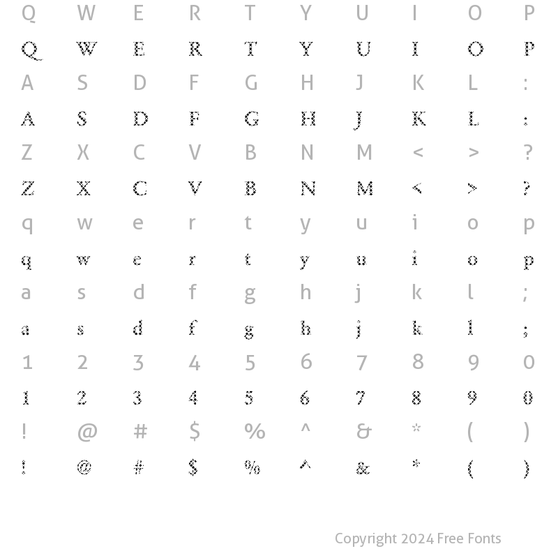 Character Map of DTCGaramondM14 Regular