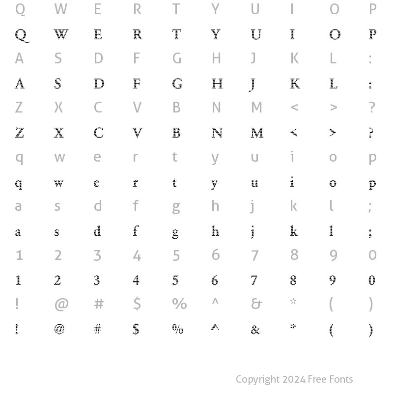 Character Map of DTCGaramondM17 Regular