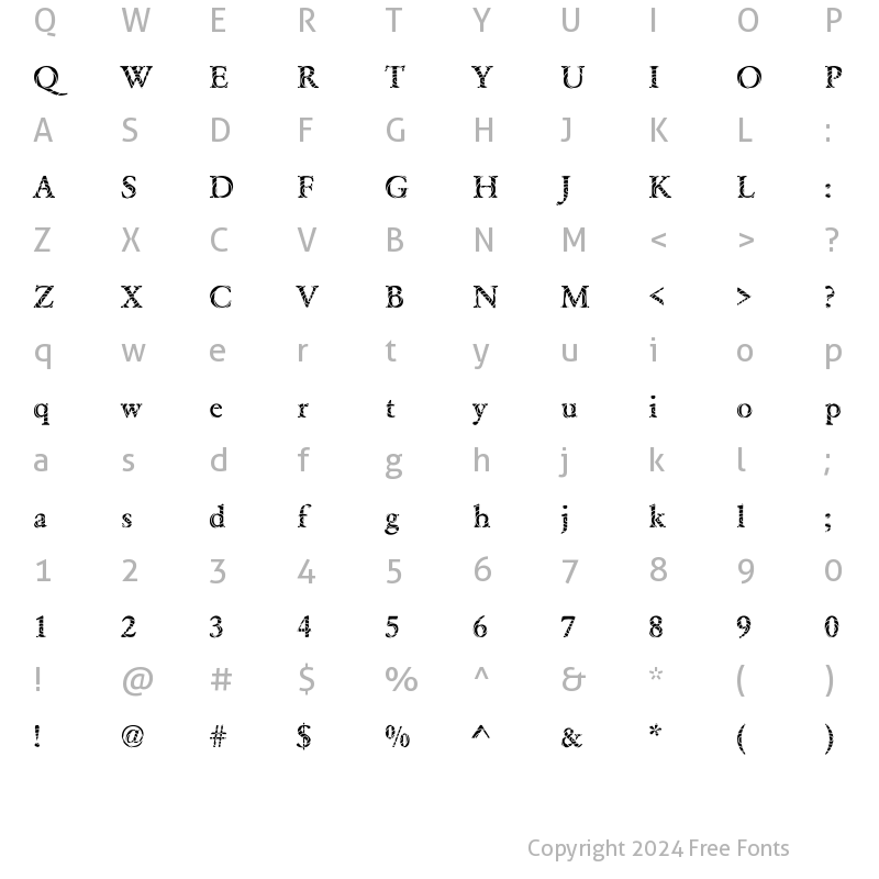 Character Map of DTCGaramondM25 Regular