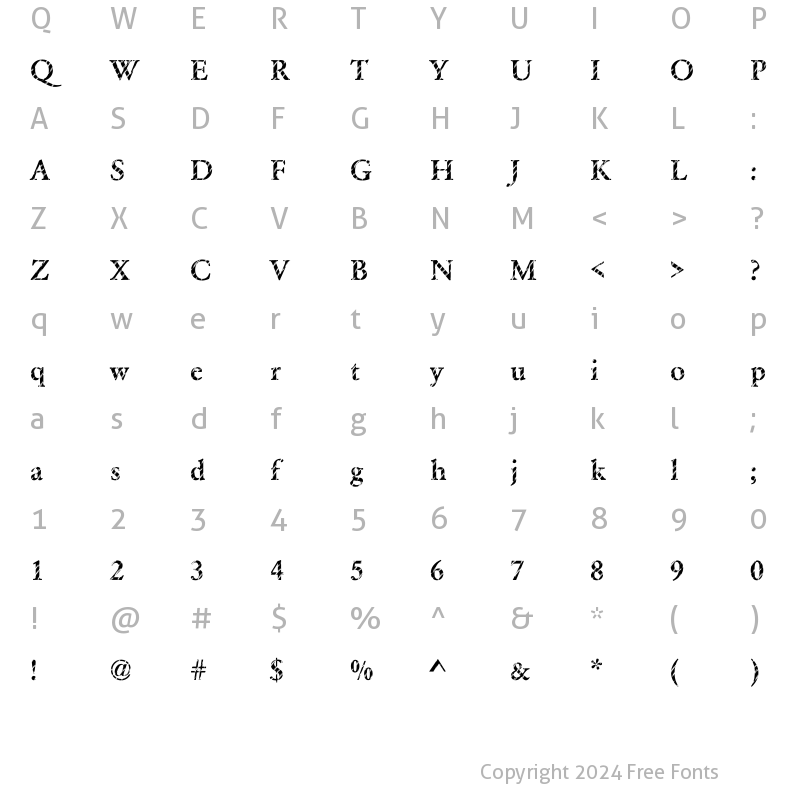 Character Map of DTCGaramondM27 Regular