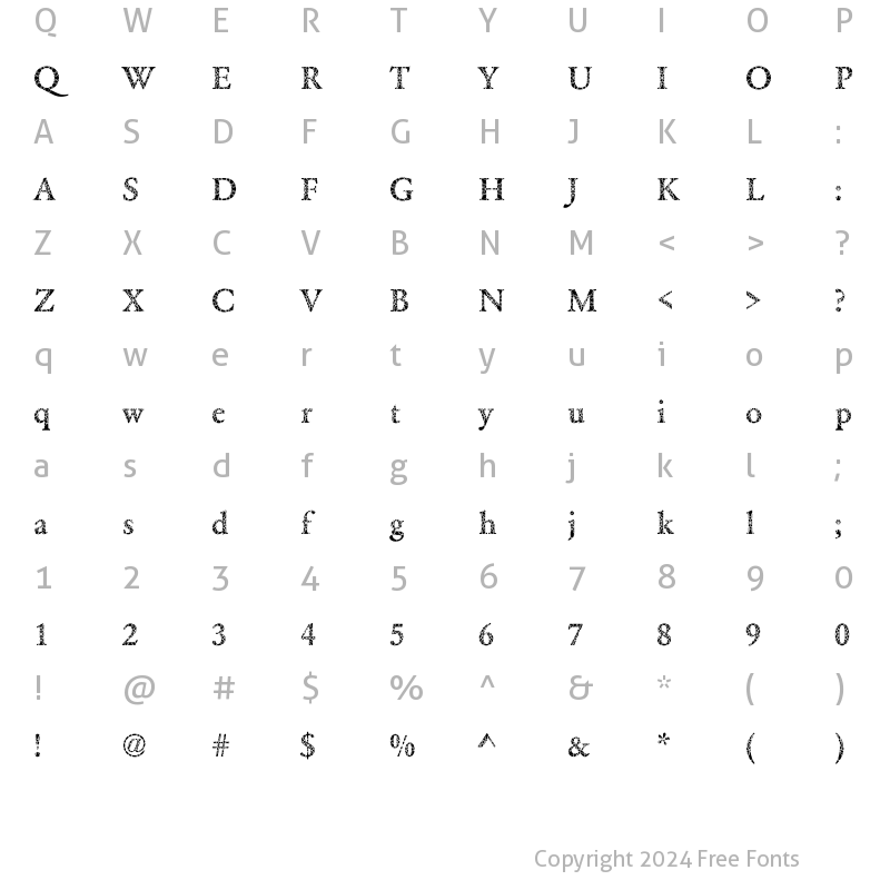 Character Map of DTCGaramondM30 Regular