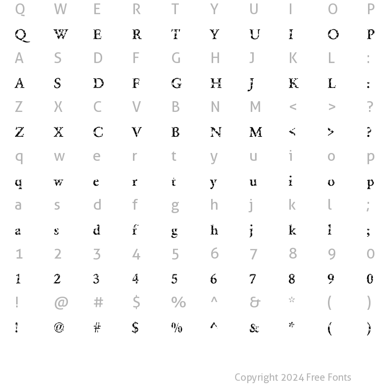 Character Map of DTCGaramondM32 Regular