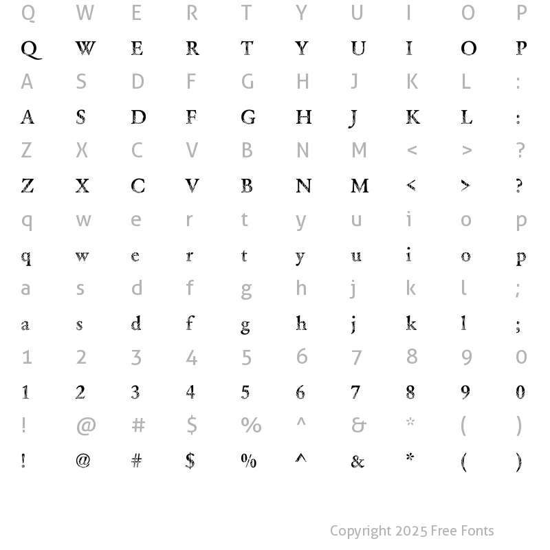 Character Map of DTCGaramondM35 Regular