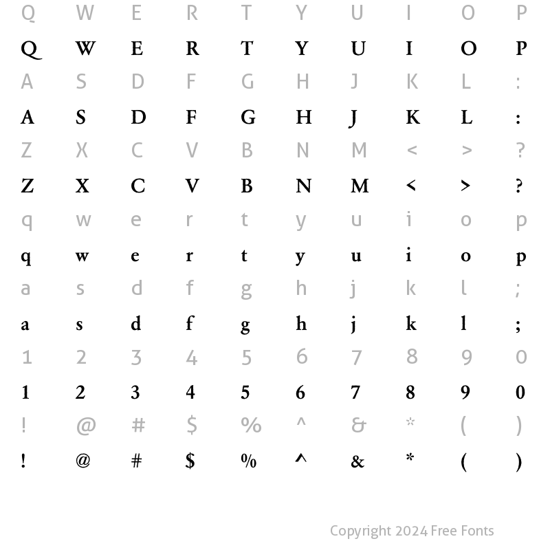 Character Map of DTCGaramondM41 Regular