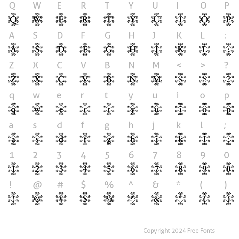 Character Map of DTCGaramondM46 Regular