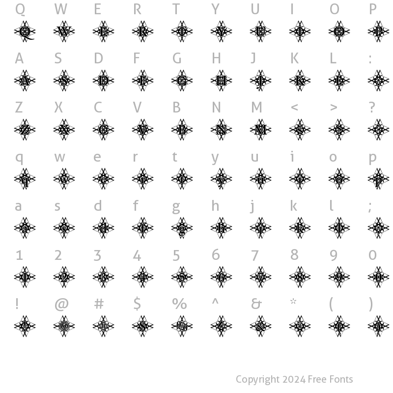 Character Map of DTCGaramondM48 Regular