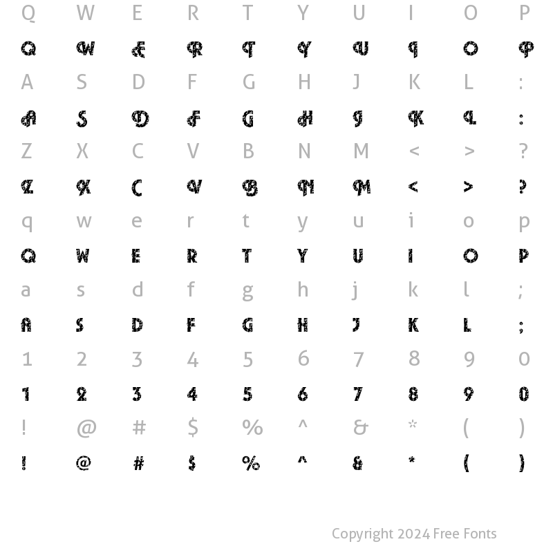 Character Map of DTCPlazaM37 Regular