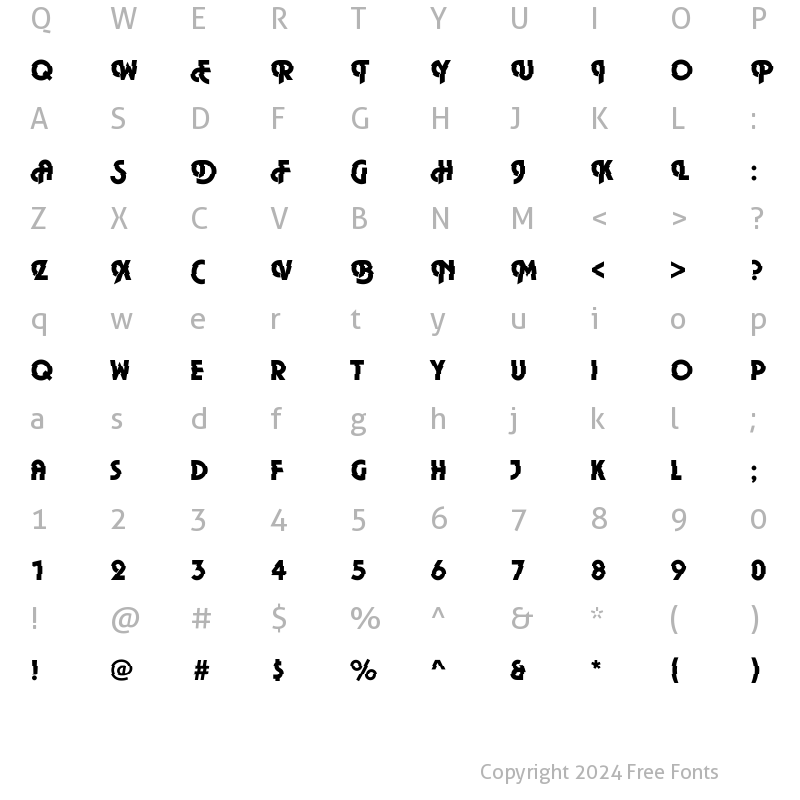 Character Map of DTCPlazaM43 Regular