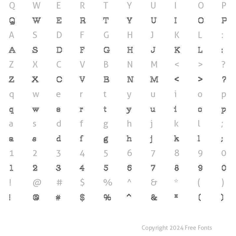 Character Map of DTCRoughM13 Regular