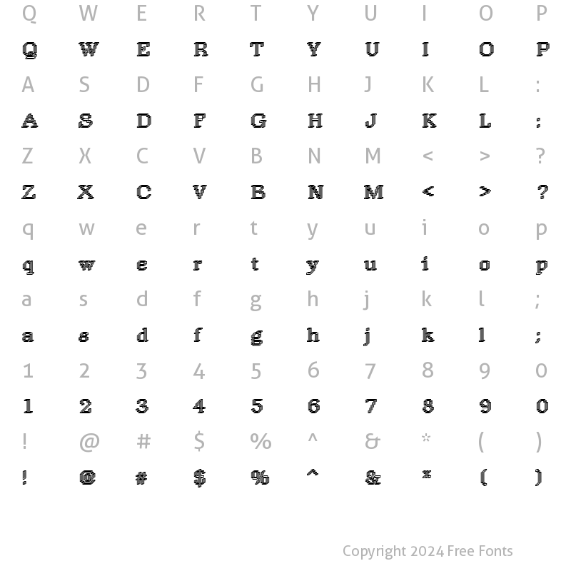 Character Map of DTCRoughM14 Regular