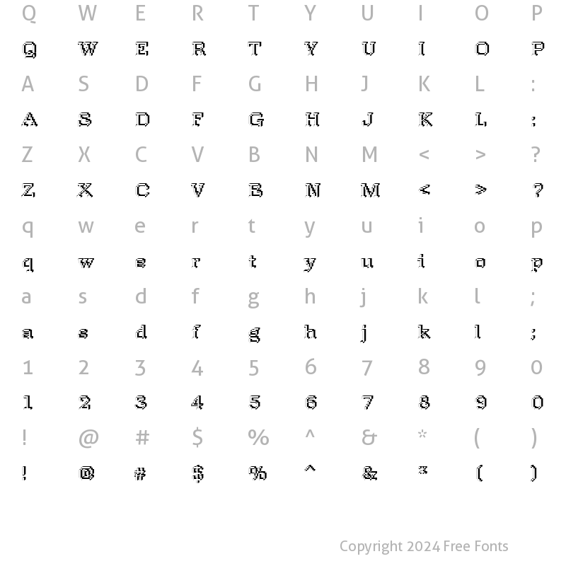 Character Map of DTCRoughM15 Regular