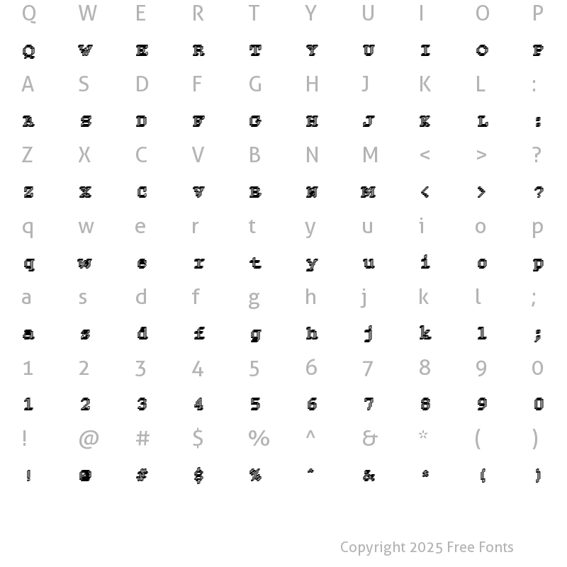 Character Map of DTCRoughM24 Regular