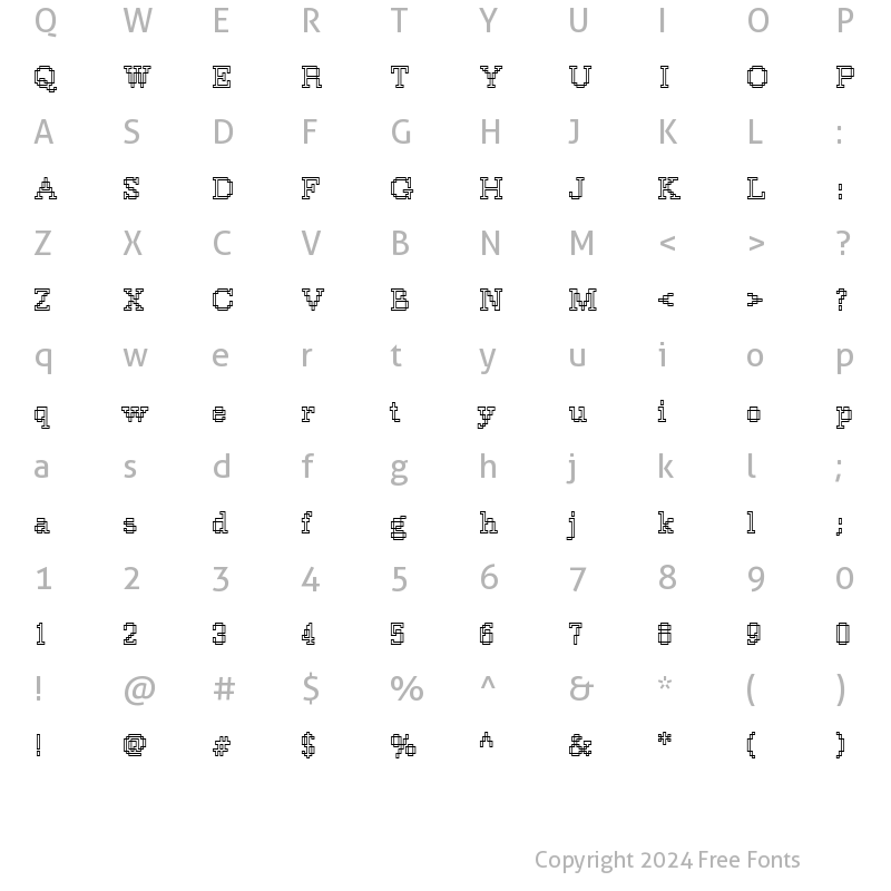 Character Map of DTCRoughM33 Regular