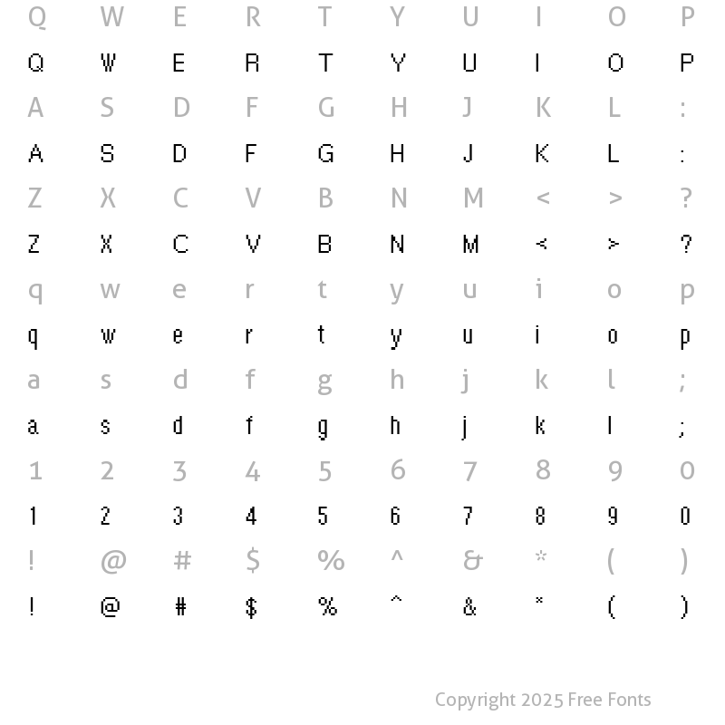 Character Map of DTCRoughM41 Regular