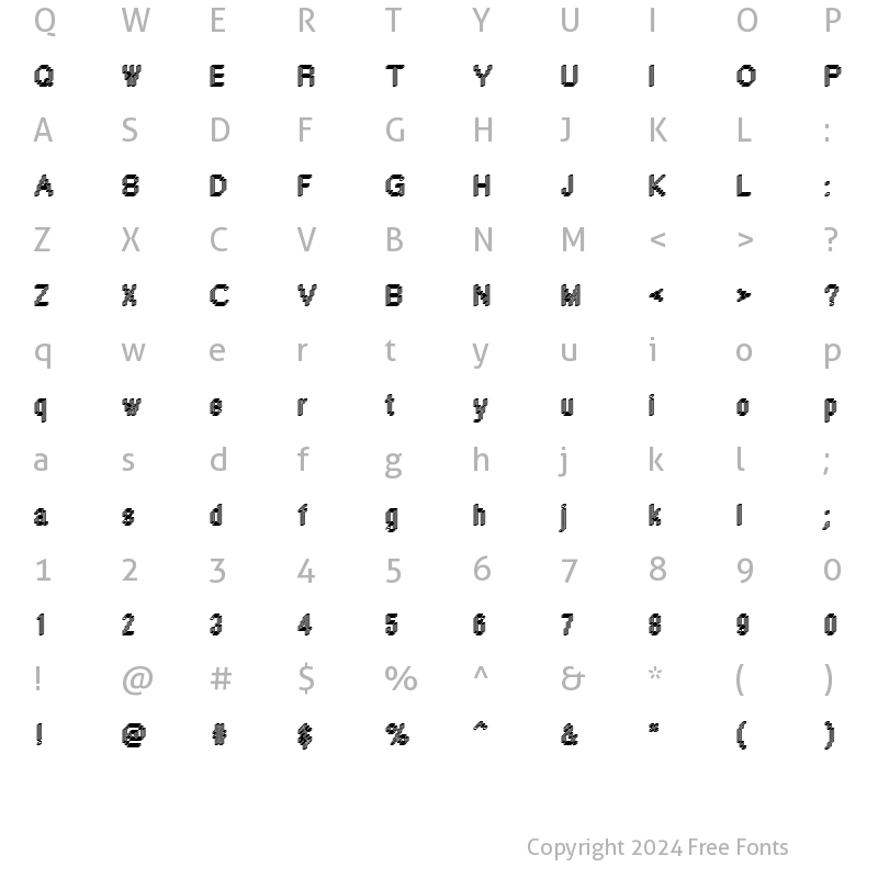 Character Map of DTCRoughM44 Regular