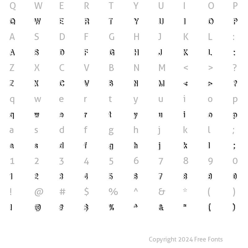 Character Map of DTCRoughM46 Regular