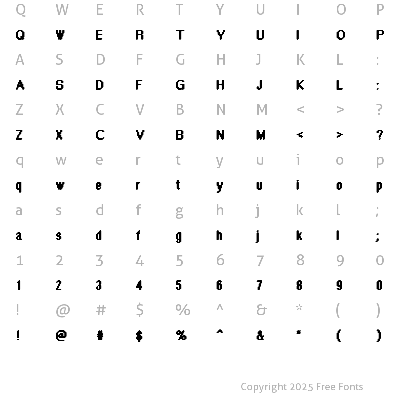 Character Map of DTCRoughM49 Regular