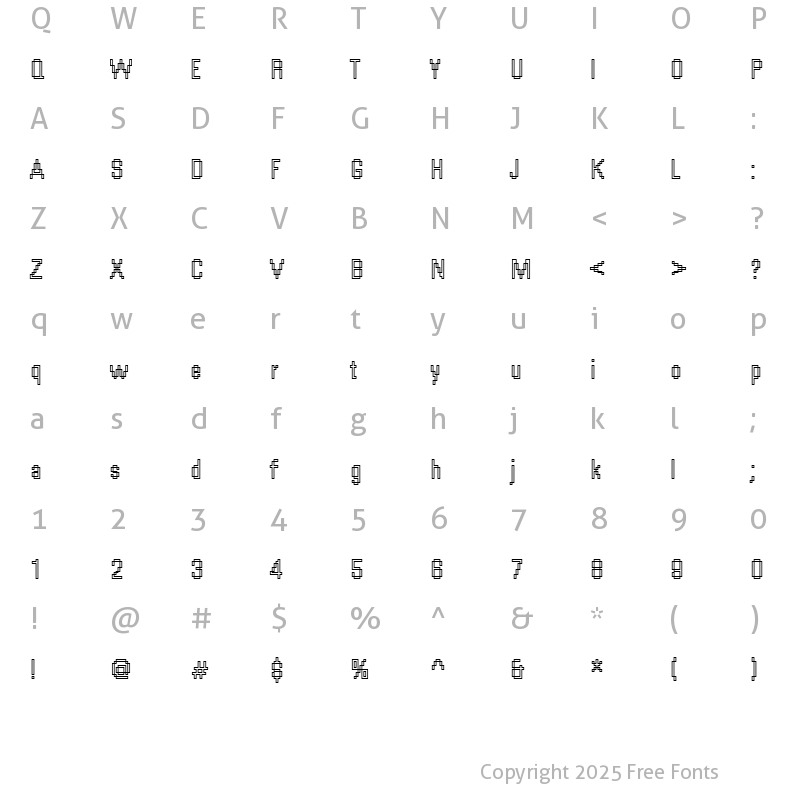 Character Map of DTCRoughM53 Regular