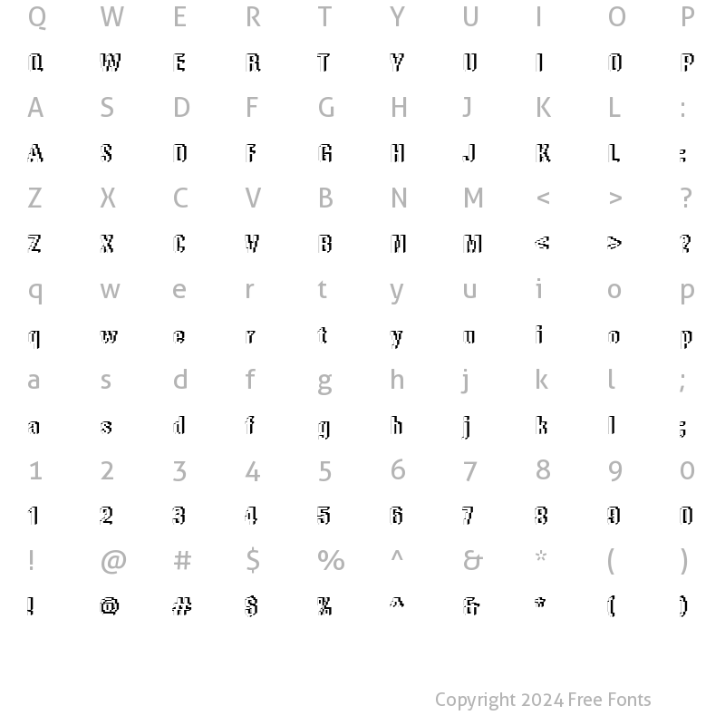 Character Map of DTCRoughM65 Regular