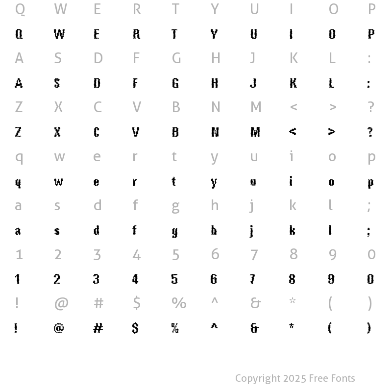 Character Map of DTCRoughM68 Regular