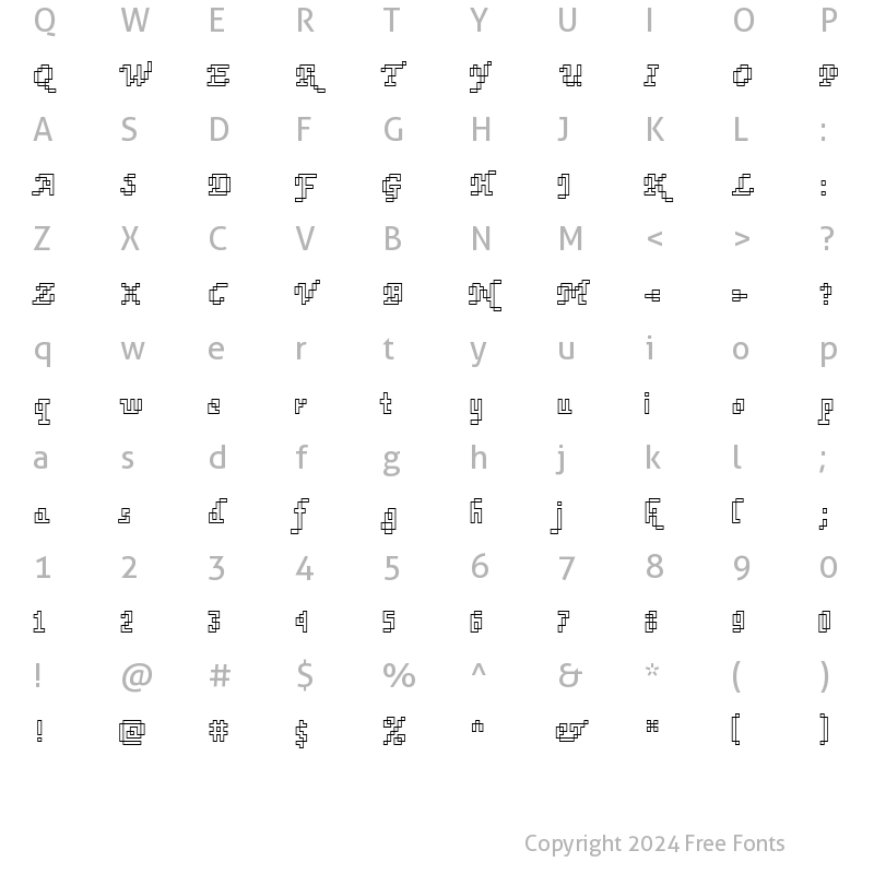 Character Map of DTCRoughM73 Regular