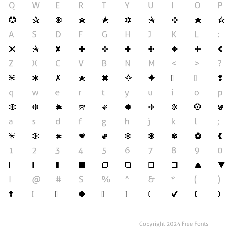 Character Map of DTCRoughX01 Regular