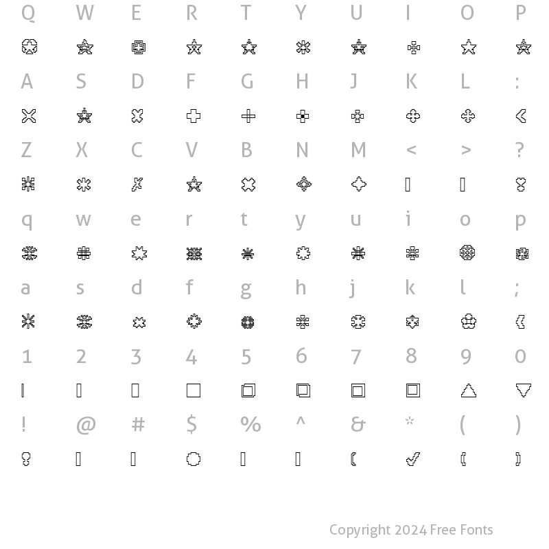 Character Map of DTCRoughX03 Regular