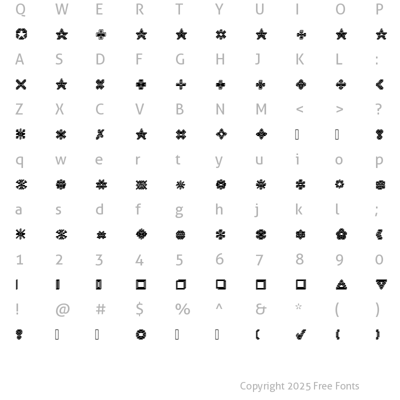 Character Map of DTCRoughX04 Regular