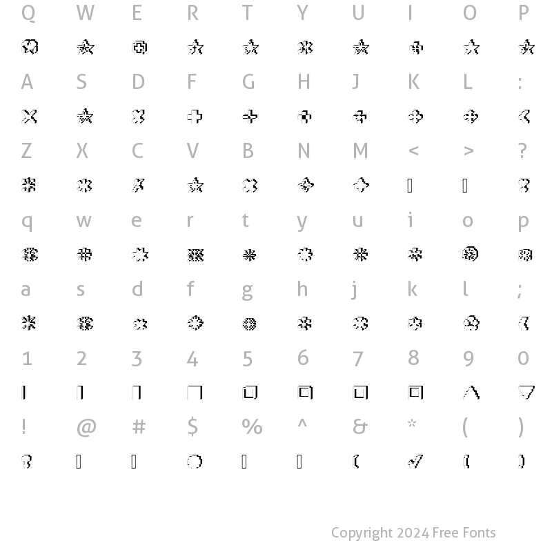 Character Map of DTCRoughX05 Regular