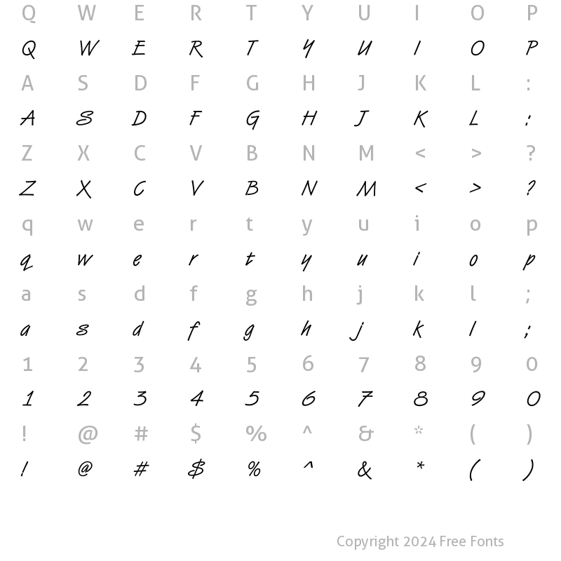 Character Map of DTCVanDijkM00 Regular