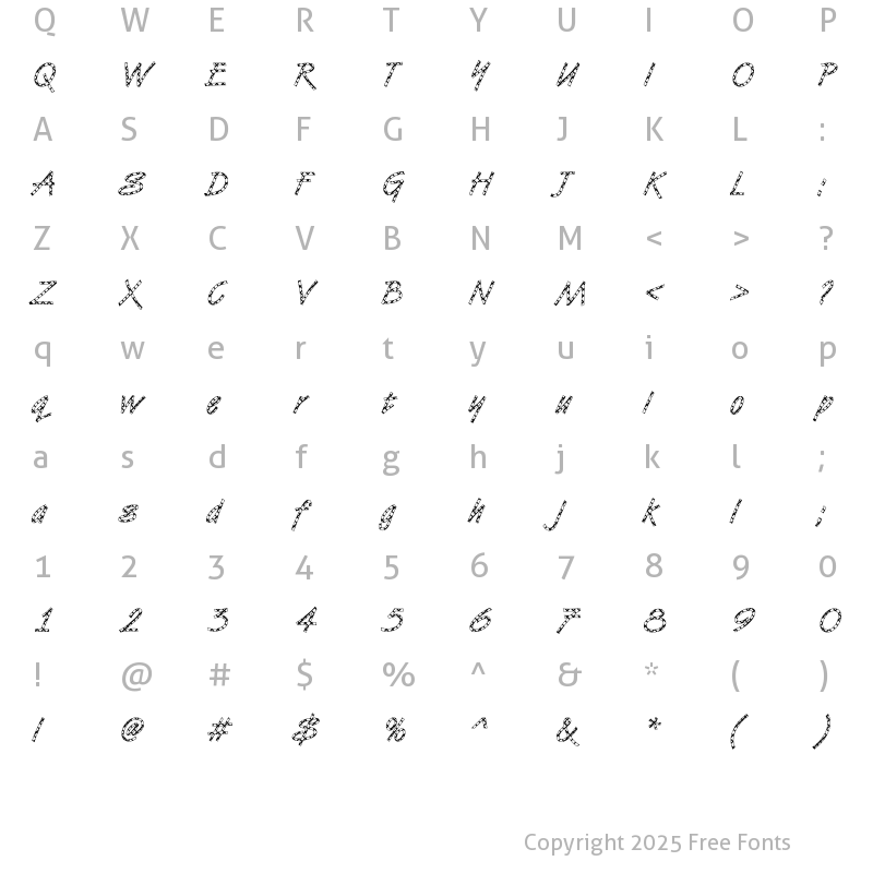 Character Map of DTCVanDijkM10 Regular